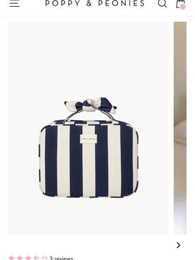 Poppy & Peonies coastal collection Navy & Cream Striped Hook Me Up